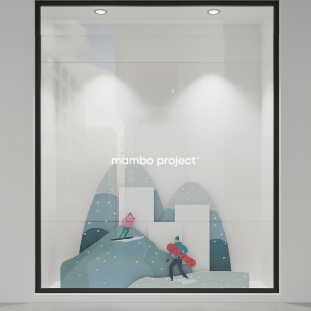 escaparate para farmacias invierno skis principal